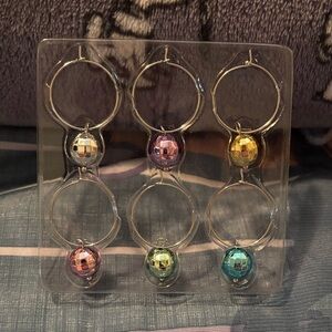 Metallic Disco Ball Wine Glass Charms (BRAND NEW) (Choose 1)